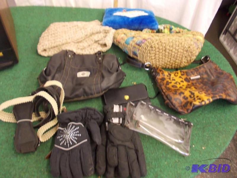 lot 83 image: Purses, Cosmetic Bags, Gloves, Scarves, Belts...