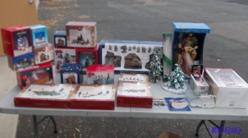 lot 1 image: Large Lot Of Christmas Related Porcelain Vil...