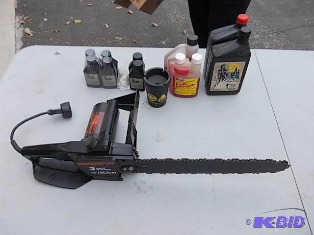 lot 30 image: Remington 3HP 14 Inch Electric Chain Saw, Bar...