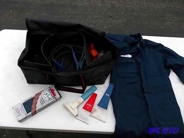 lot 50 image: Road Side Survival Kit, Coveralls, Jumper Cab...