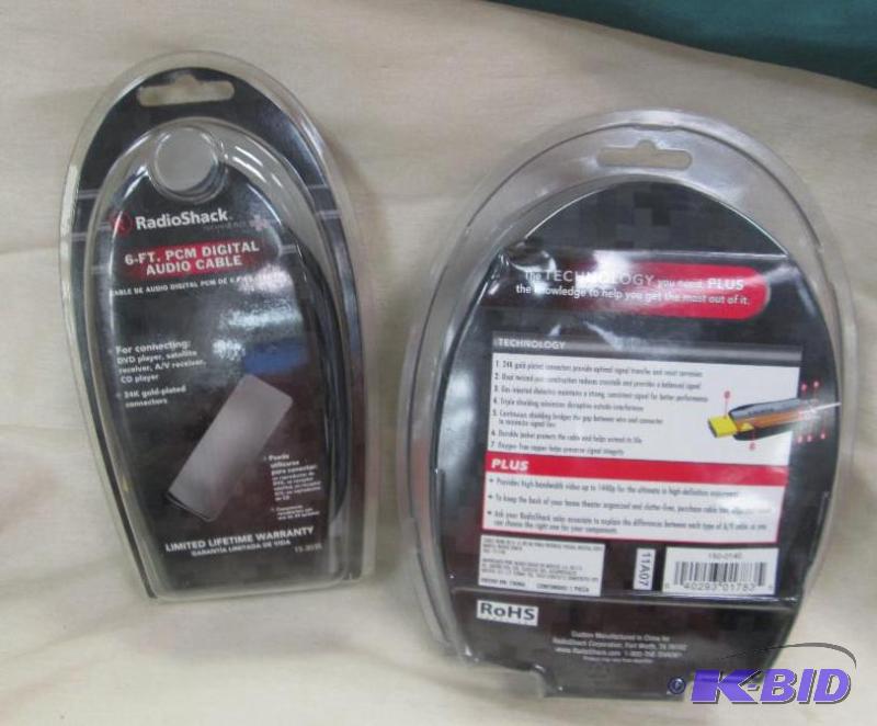 lot 149 image: Cable HDMI DE 6 and radio shack 6-ft PCM Dig...