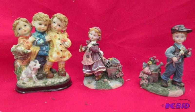 lot 226 image: Qty 3 Two girls and a boy with his dog and bo...
