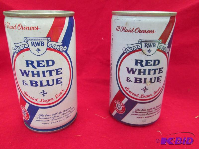lot 236 image: Qty 2 Red, white,and blue special Lagers beer...