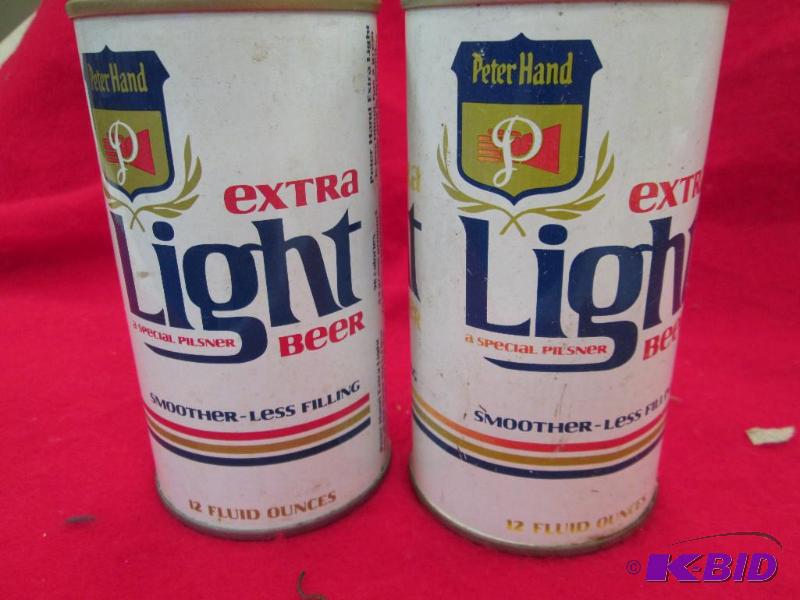 lot 240 image: Qty 2 Peter Hand Extra light beer Peter hand ...