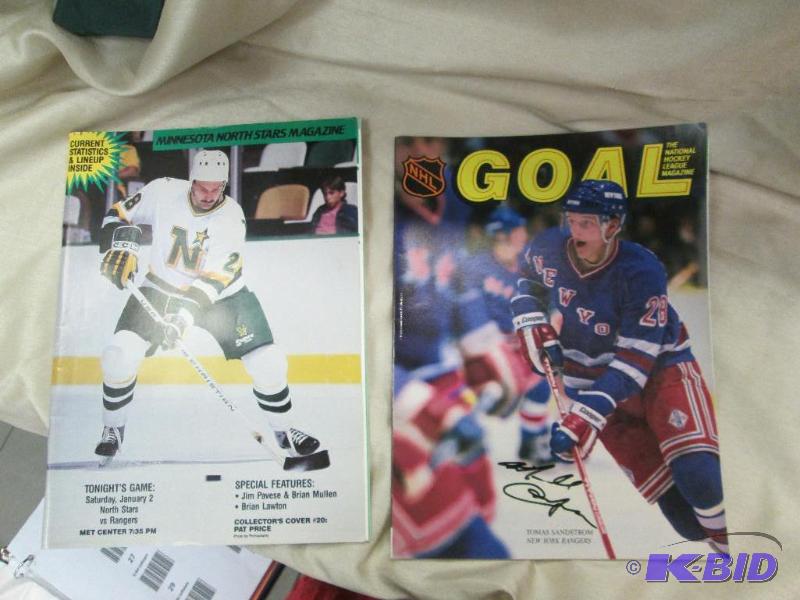lot 25 image: Minnesota North Stars Magazine, New York Rang...