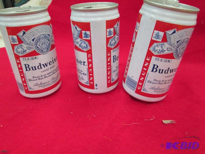 lot 264 image: Qty 3 Budweiser Lager beer...