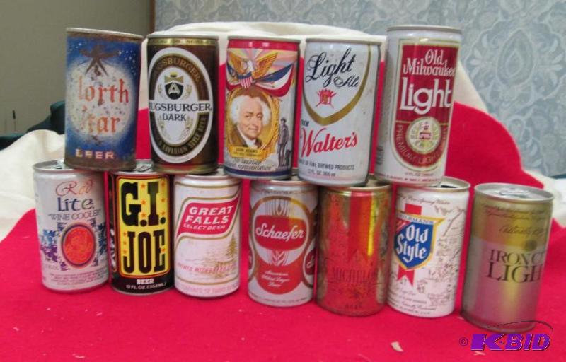 lot 278 image: Naturally brewed Iron city light- Old Milwauk...