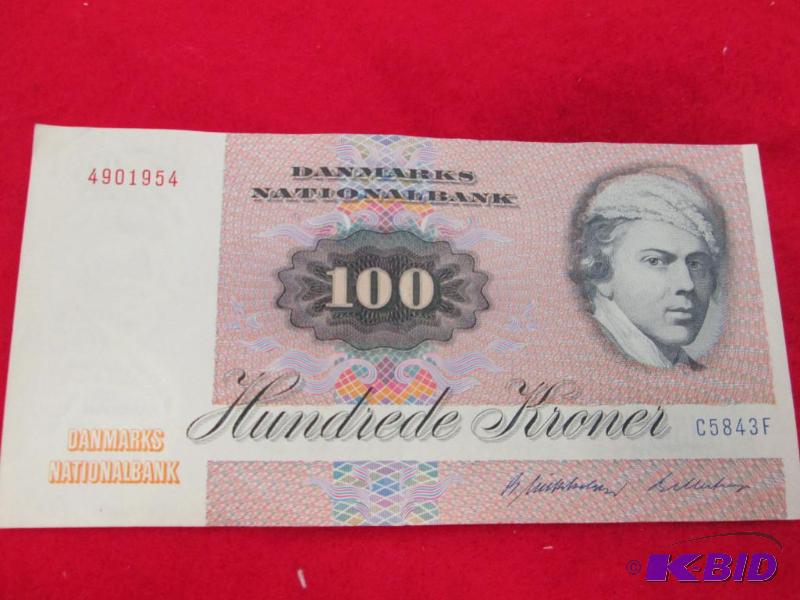 lot 288 image: Danmarks nationals bank 100 Hundred Kroner...