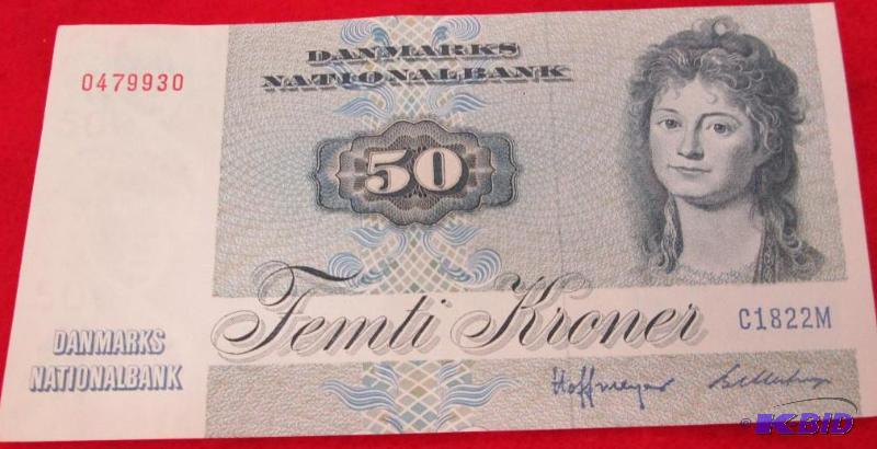 lot 292 image: Danmarks national Bank 50 Femti Kroner...