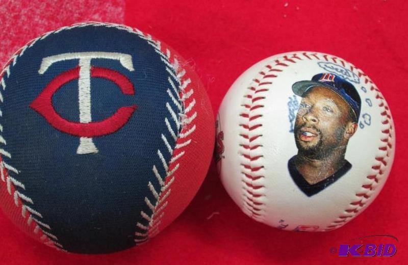 lot 45 image: Twins ball and a Kirby Puckett ball...