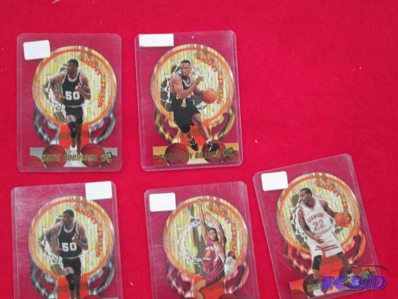 lot 51 image: Qty 8 cards David Robinson press pass 97-Chau...