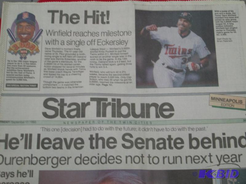 lot 54 image: Star Tribune September 17. 1993 The hit-Winfi...