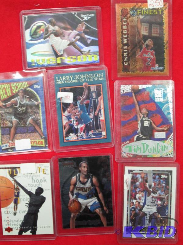 lot 60 image: Qty 8 cards, Chris Webber-Washington Bullets-...