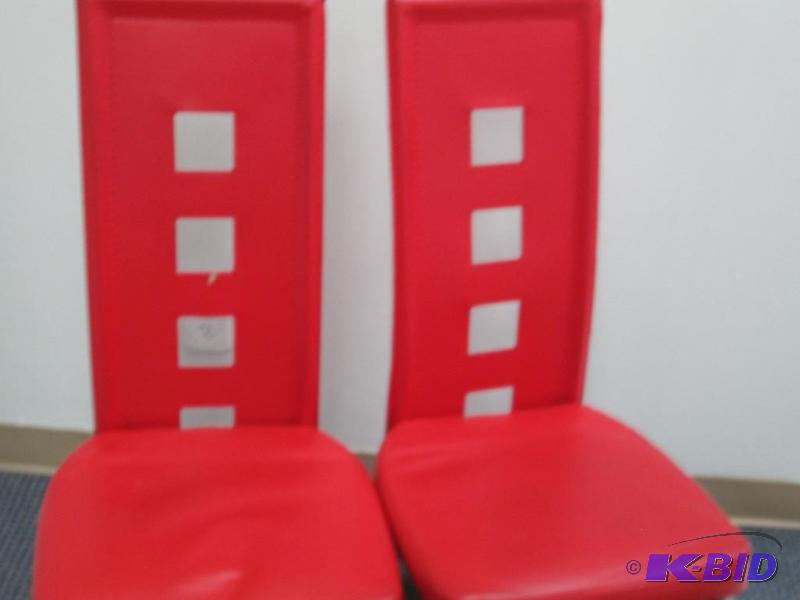 lot 70 image: 2 red chairs...