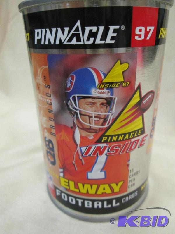 lot 9 image: John Elway Pinnacle football can 1997...