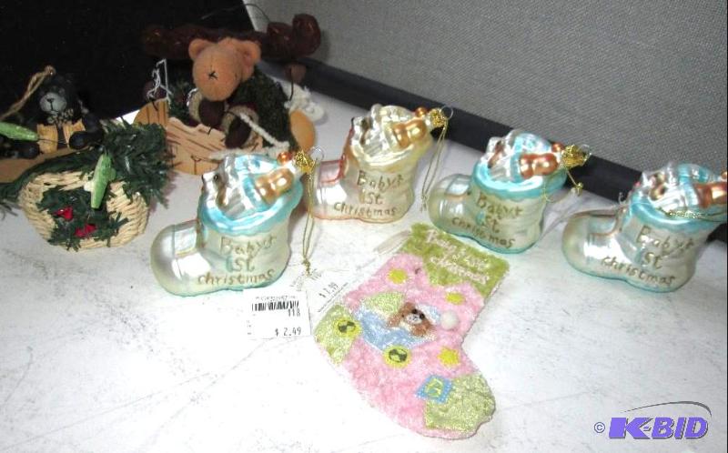 Babys first Christmas ornaments with a moose ...