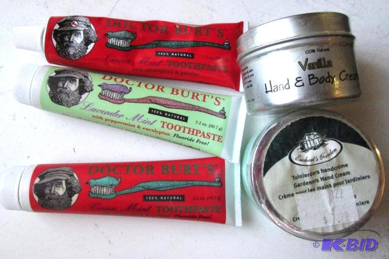 Burts toothpaste with hand cream...