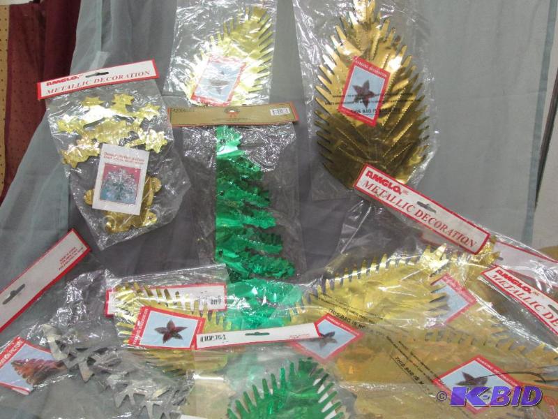 metallic gold and green decorations qty 11 pa...