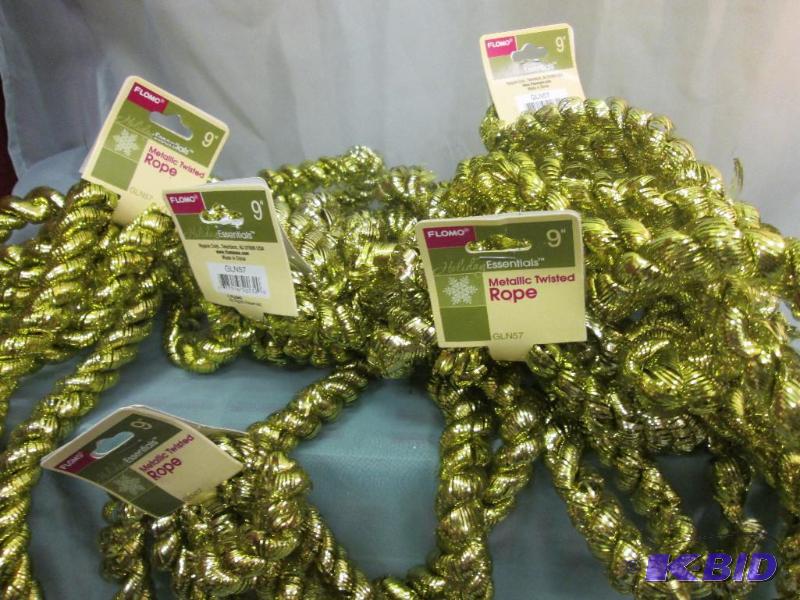 gold metallic twisted rope garland. Qty 5...