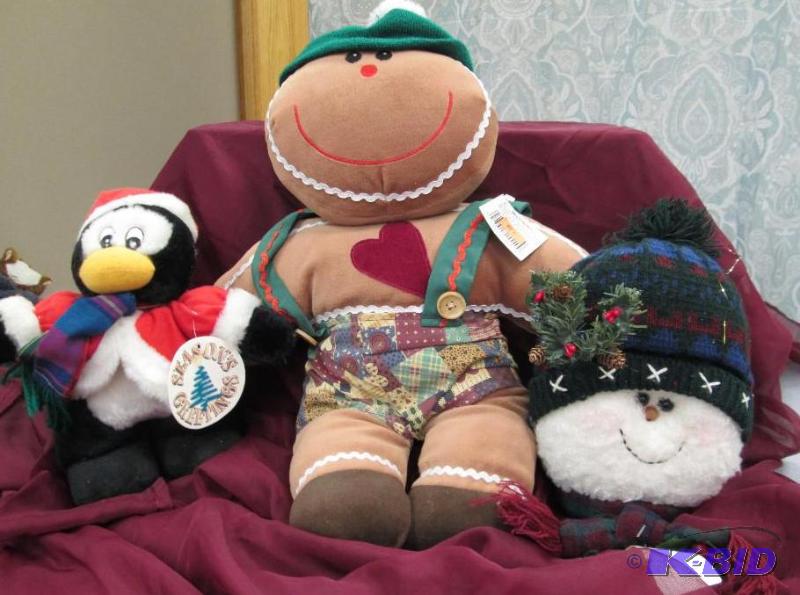 Assortment of stuffed animals for Christmas...