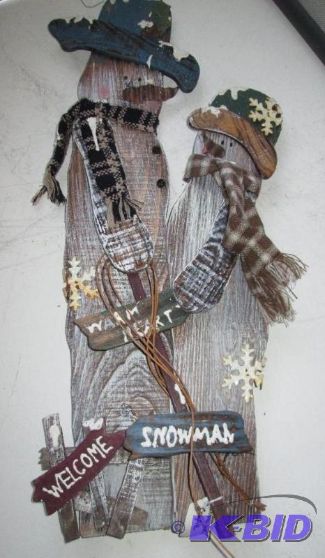 Snowman couple, 23 inches tall...