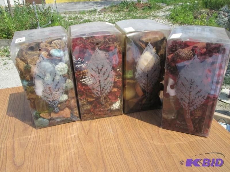 Lot of 4 large scent shop potpourri boxes...