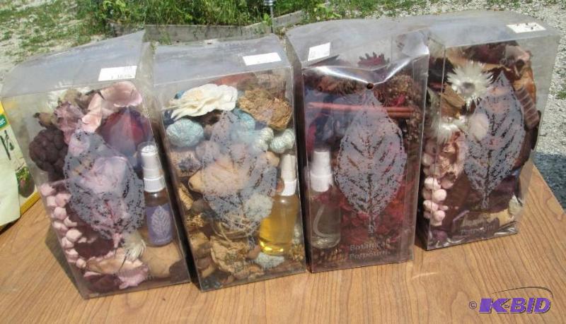 Lot of 4 large scent shop potpourri boxes...