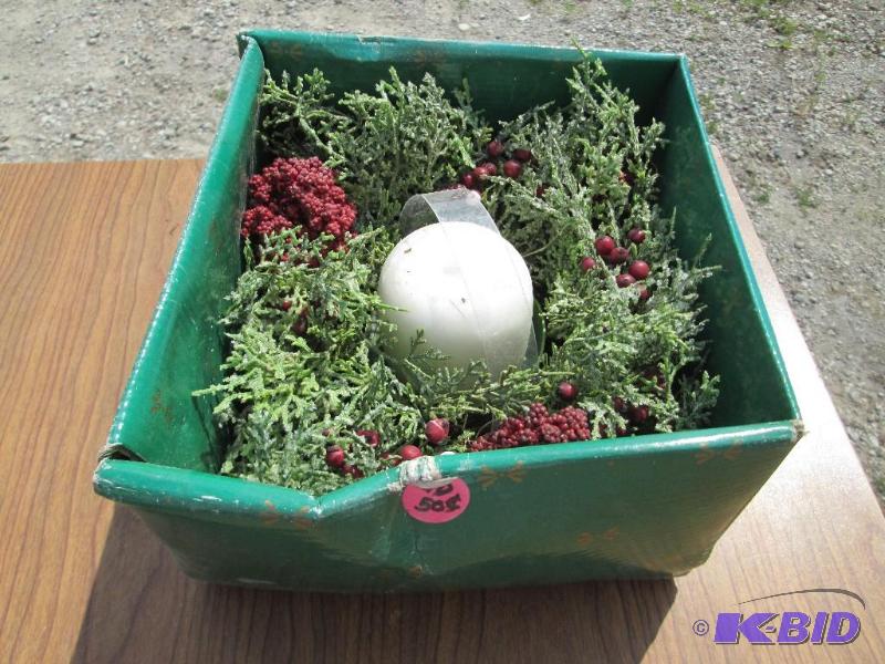 Greens with a candle center...