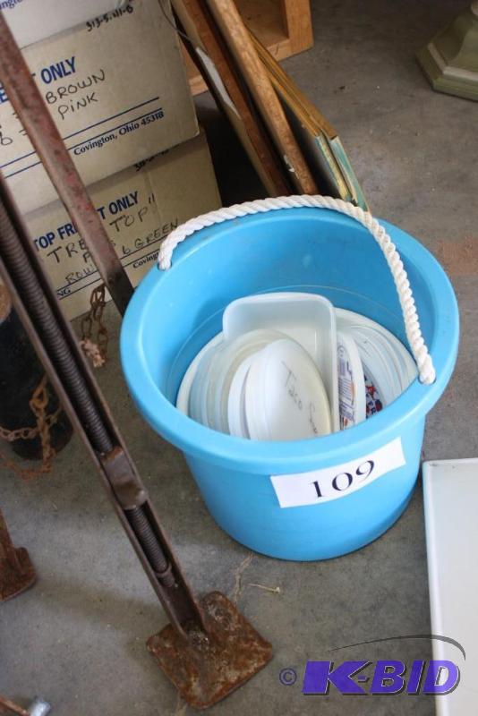 lot 109 image: Plastic Bucket Includes Contents