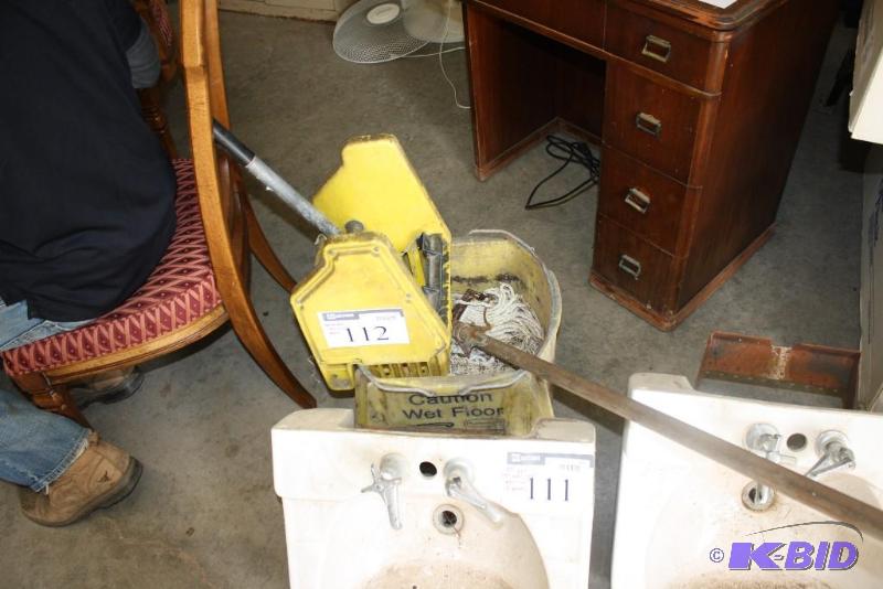 lot 112 image: Commercial Mop Bucket & Mop