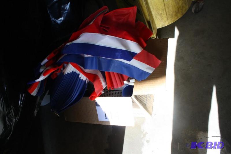 lot 114 image: Box Lot of American Decorations Metal Strainer Plastic Spatulas And more.