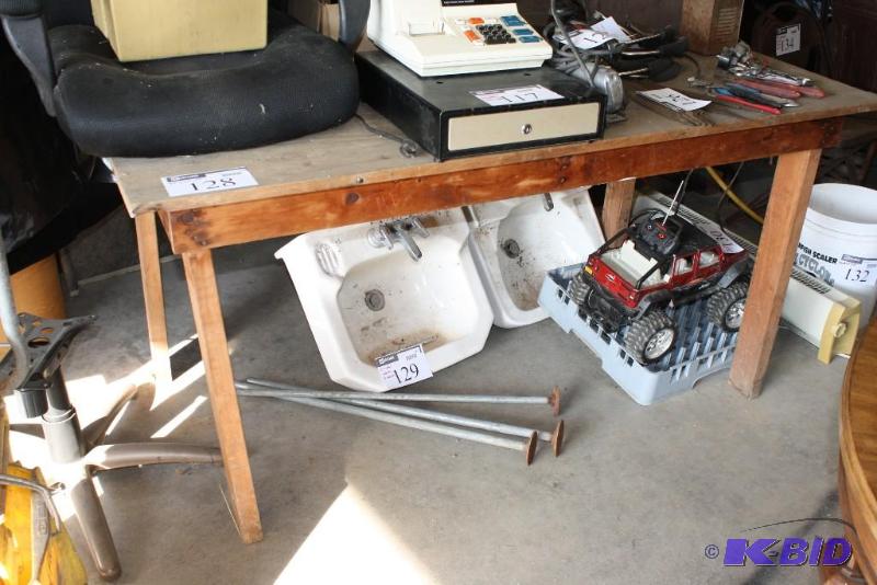 lot 128 image: Homemade Wood Table