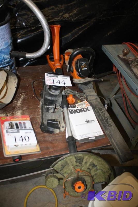 lot 144 image: Lot of Worx Outdoor Power Tools