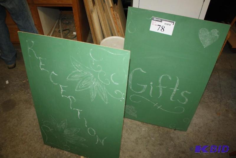 lot 78 image: Green Chalkboards wStands