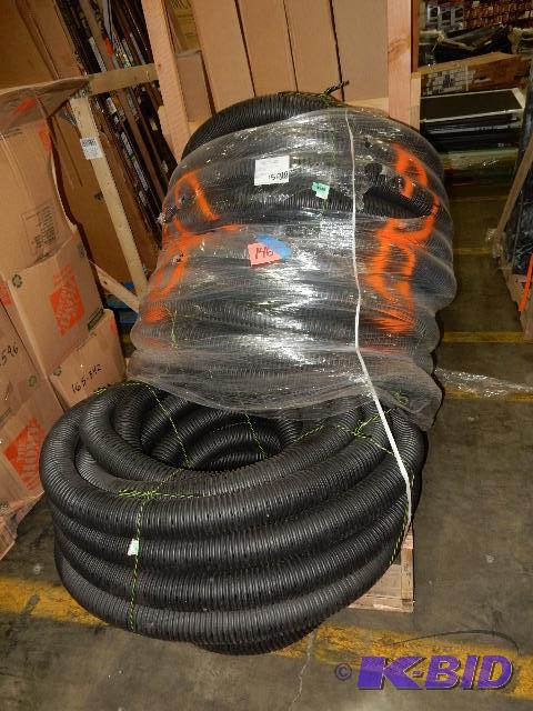 lot 146 image: 3 rolls, 3in x 100ft of black plastic perfora...