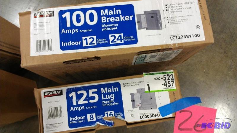 lot 26 image: Murray 100 Amp Main Breaker AND 125 amp Main ...