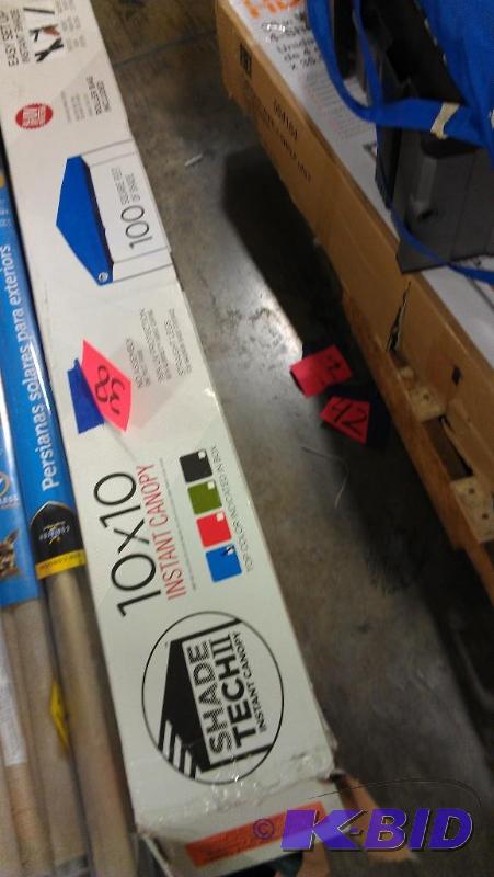 lot 38 image: 10ft x 10 ft Blue collapsible tent.. Open, bu...