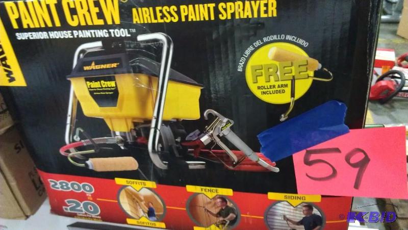 lot 59 image: Wagner Paint Crew Airless Paint Sprayer. Hous...