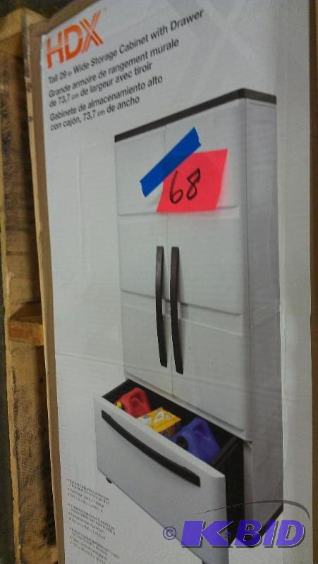 lot 68 image: Heavy Plastic Storage Cabinet. Assembly requi...