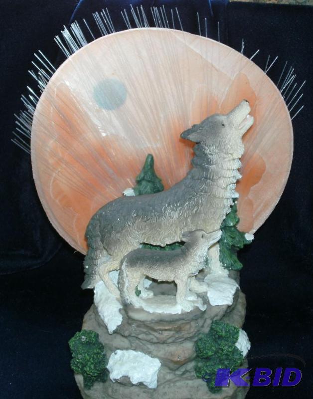 Lighted Wolf Sculpture. The lights move when ...