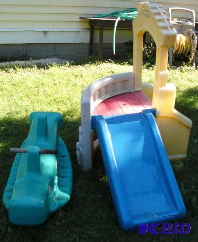 Little Tikes slide and see-saw. The see-saw n...