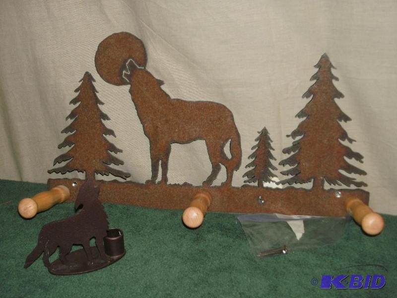 Heavy duty wolf coattowel rack and metal wol...