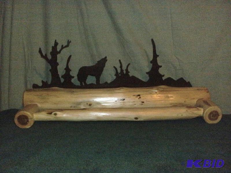 Rustic log look heavy duty towel bar with met...