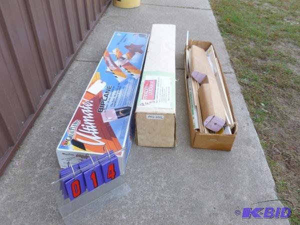3 model airplane kits. Appear new in the box....