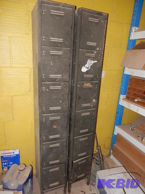 2 metal lockers sections. Each 12in x 15in de...