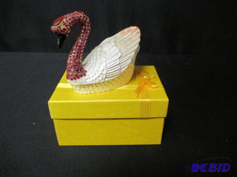 Shimmering Swan Trinket Box