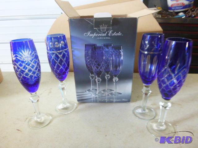 lot 146 image: Four Imperial Estate Crystal Champagne Glasse...