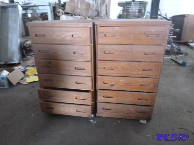 lot 173 image: Two Wood Dressers Both need some work, has so...