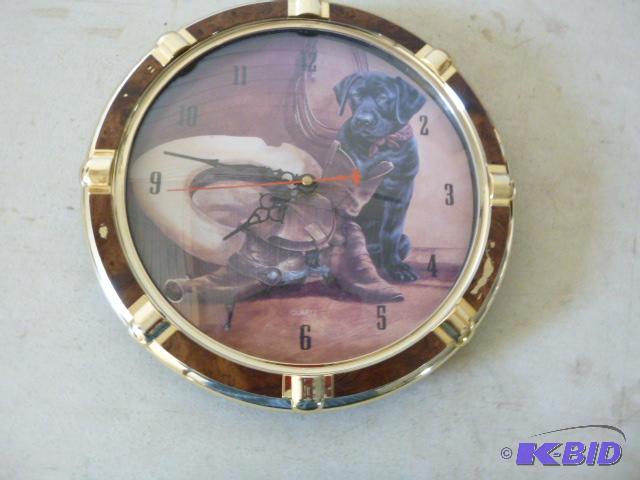 lot 9 image: Labrador Wall Clock...