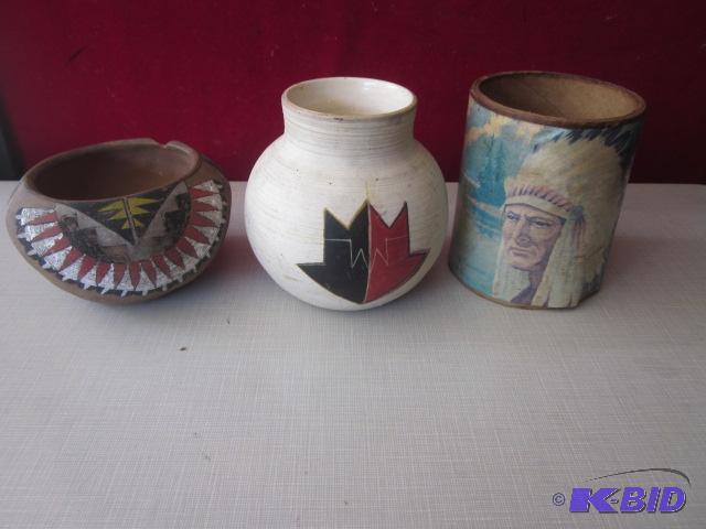 lot 104 image: Lot of (3) Native items....